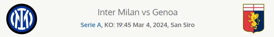 Inter Milan x Genoa