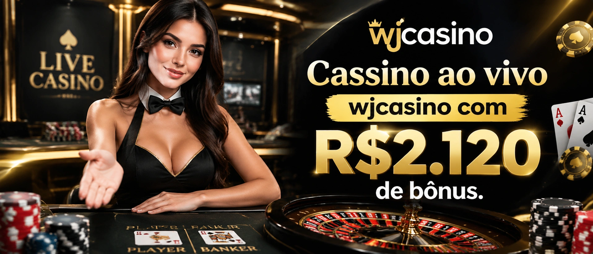 Tela de cassino ao vivo com mesa real e interface de apostas na wjcasino
