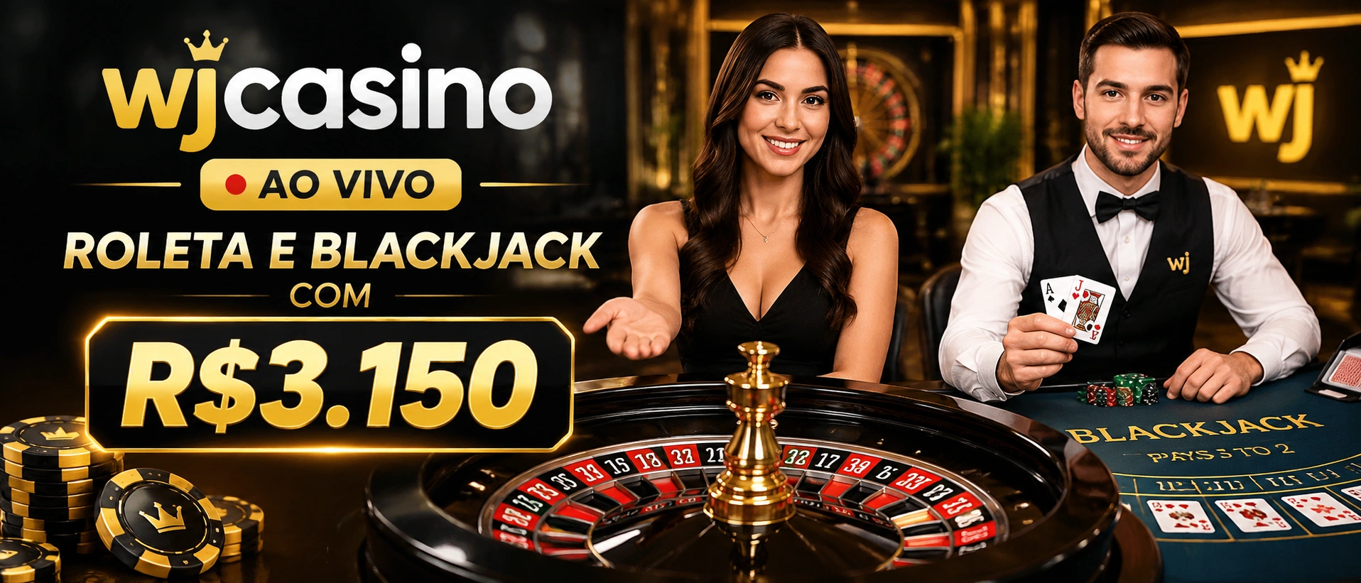 Página de cassino ao vivo no celular com navegação e acesso às mesas da wjcasino