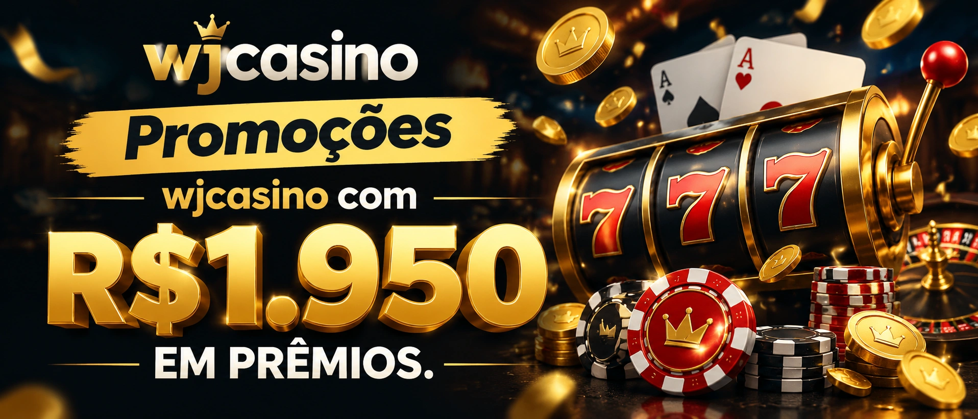 Tela de promoções da wjcasino com destaque para bônus e benefícios
