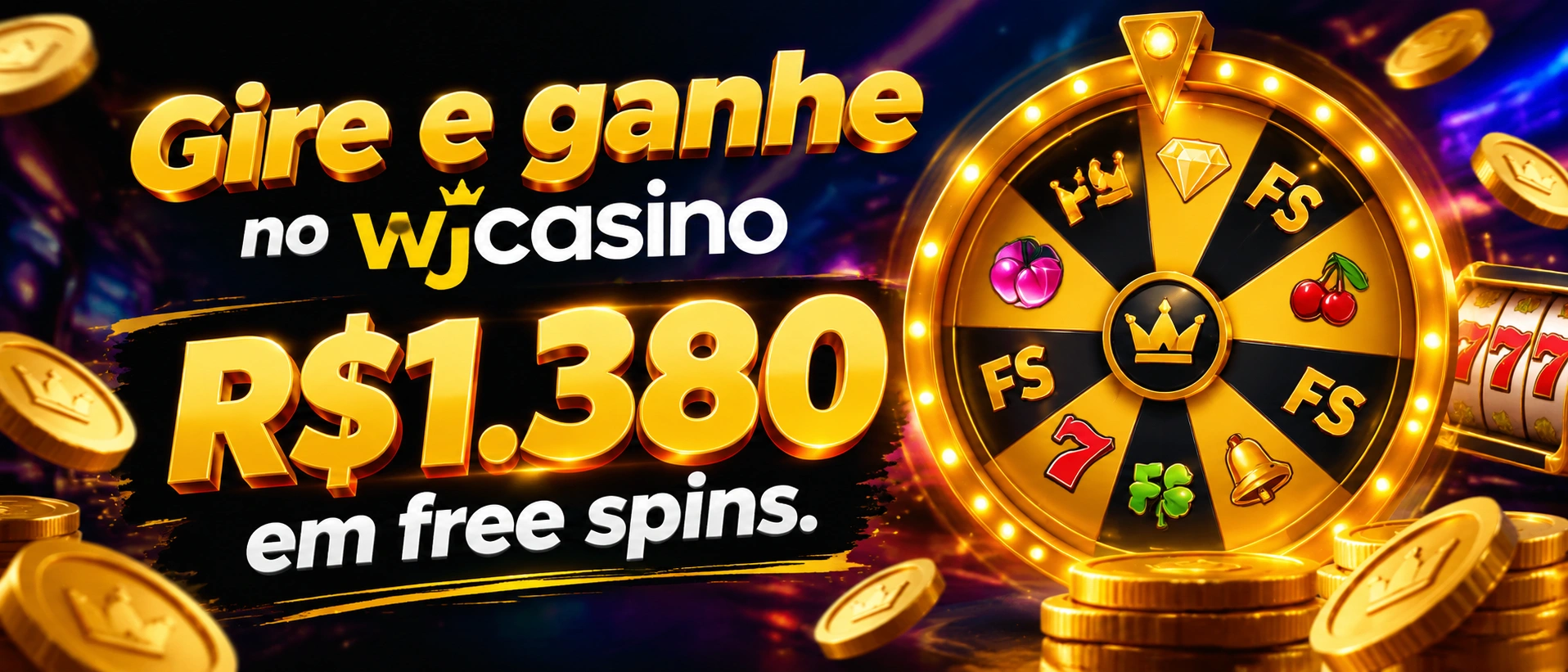 Tela de slots online da Wjcasino com destaque para jogos